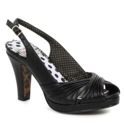 4 Ruched Peep Toe Sling Back