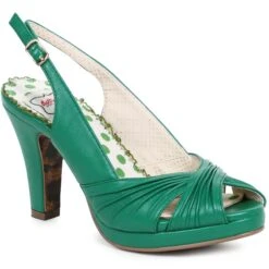 4 Ruched Peep Toe Sling Back 7 4 Ruched Peep Toe Sling Back -Be Wicked BP401 SELENE GRN