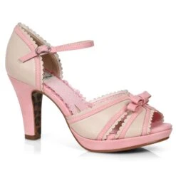 4 Two Toned Peep Toe Sandal With Bow -Be Wicked BP401 Sue pnk