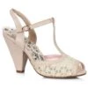 4 T-Strap Peep Toe Shoe With Lace 2 4 T-Strap Peep Toe Shoe With Lace -Be Wicked BP403 Brooklyn beig