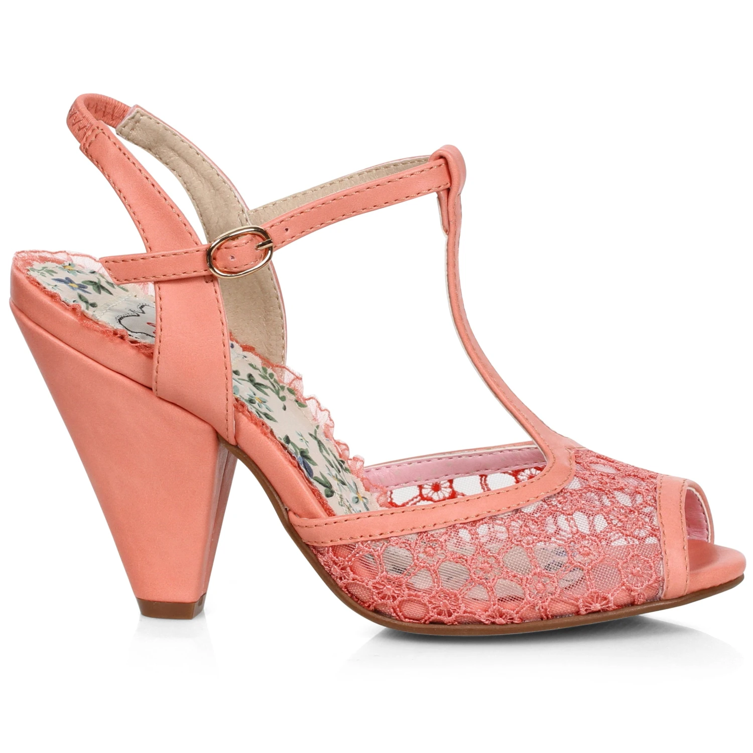 4 T-Strap Peep Toe Shoe With Lace 5 4 T-Strap Peep Toe Shoe With Lace - Image 3