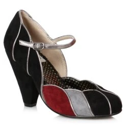 4 Suede Closed Toe Maryjane With Piping Details