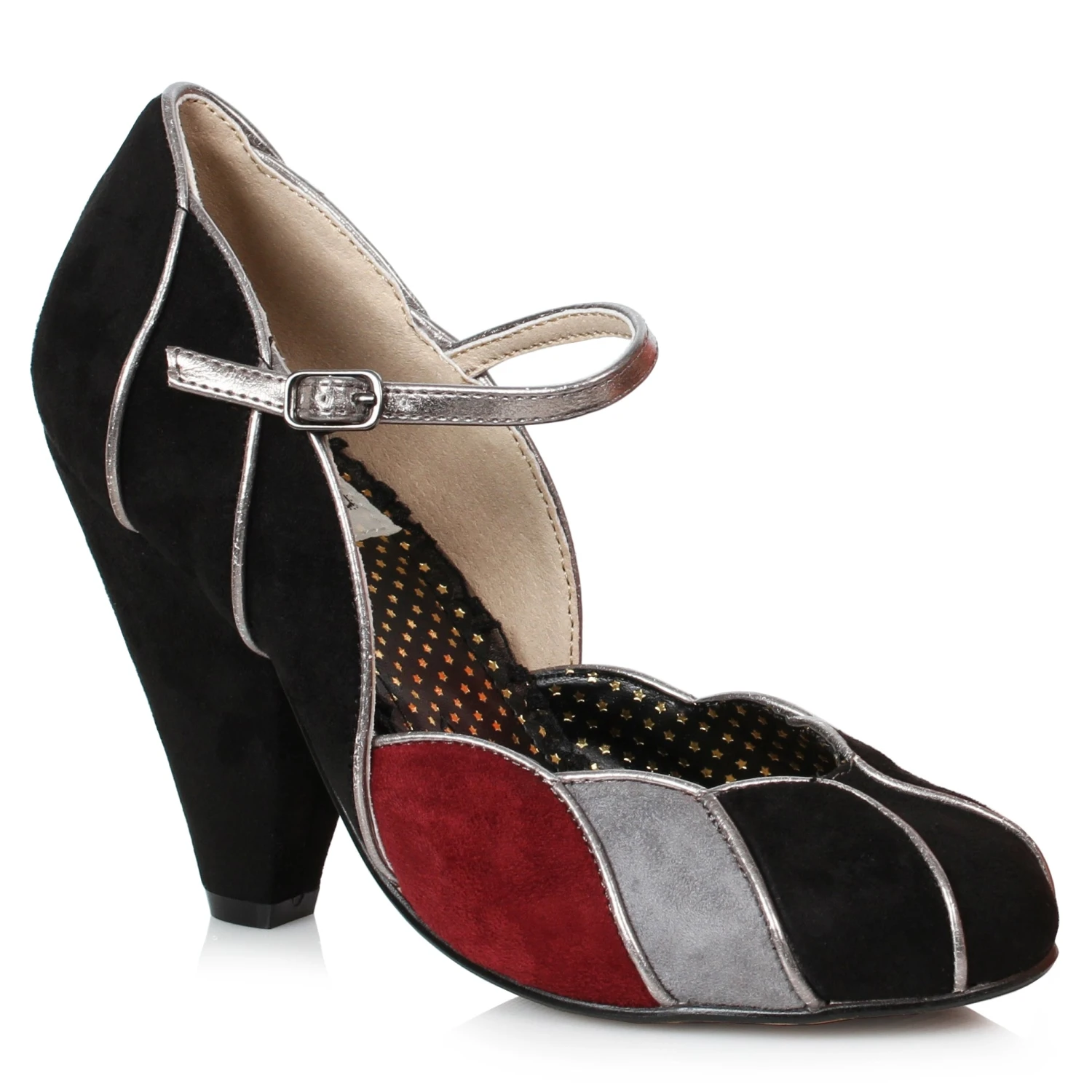 4 Suede Closed Toe Maryjane With Piping Details 3 4 Suede Closed Toe Maryjane With Piping Details