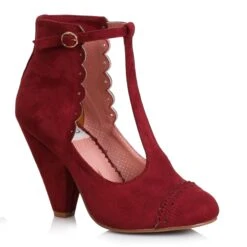 Closed Toe Suede T Strap 7 Closed Toe Suede T Strap -Be Wicked BP403 VIO BURG