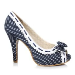 4 Polka Dot Peep Toe Show With Bow