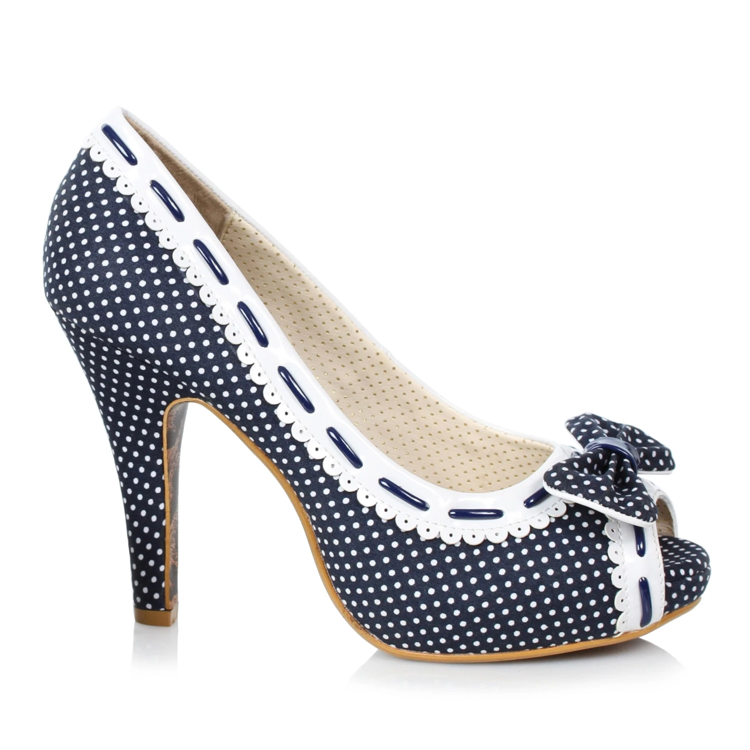 4 Polka Dot Peep Toe Show With Bow 3 4 Polka Dot Peep Toe Show With Bow