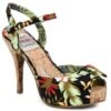 Floral Cork Pump -Be Wicked BP412 LENI BLK