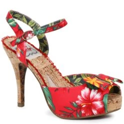 Floral Cork Pump -Be Wicked BP412 LENI RED
