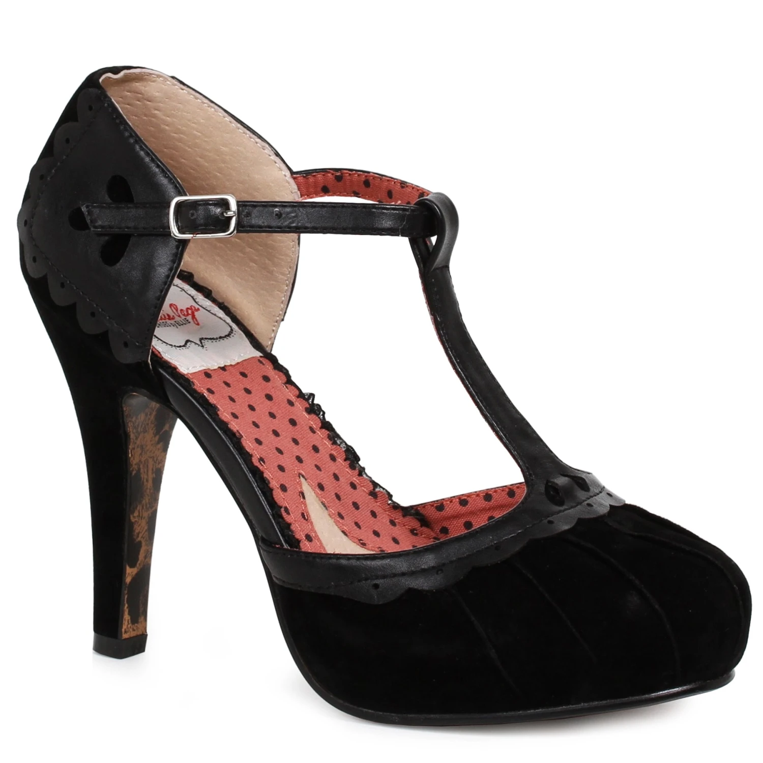 4 Suede T Strap Heel 3 4 Suede T Strap Heel