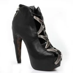 5 Bootie W/Blk Patent Accent & Silver Trim