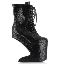 5.5 Heel Platform Glitter Ankle Boot 9 5.5 Heel Platform Glitter Ankle Boot -Be Wicked BP579 CHABLIS BLKG