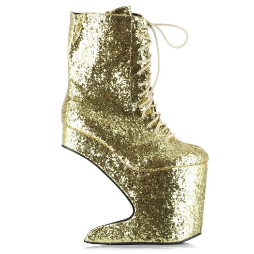 5.5 Heel Platform Glitter Ankle Boot 5 5.5 Heel Platform Glitter Ankle Boot - Image 3