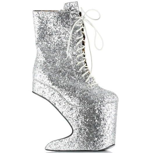 5.5 Heel Platform Glitter Ankle Boot 7 5.5 Heel Platform Glitter Ankle Boot - Image 5