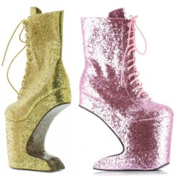 5.5 Heel Platform Glitter Ankle Boot