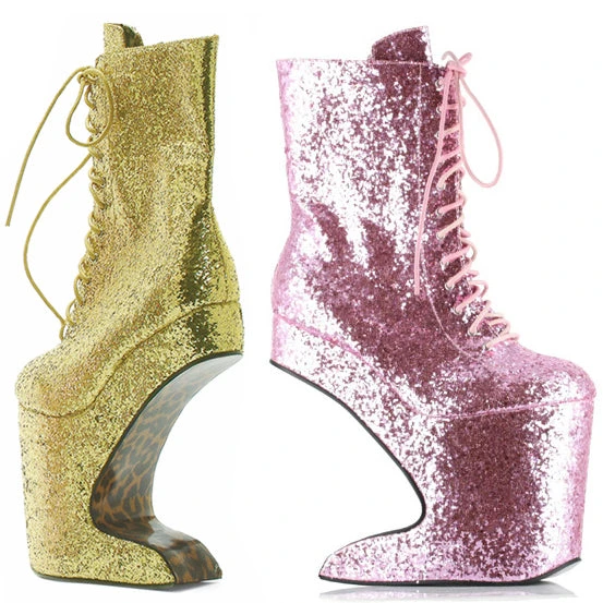5.5 Heel Platform Glitter Ankle Boot 3 5.5 Heel Platform Glitter Ankle Boot