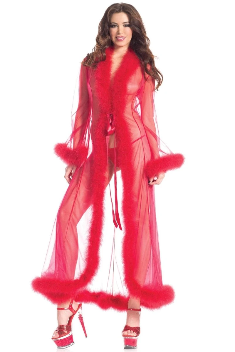 Be Wicked Marabou Robe Red 3 Be Wicked Marabou Robe Red