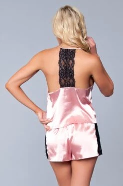 Be Wicked Jasmina Satin Cami & Short Set Candy Pink 7 Be Wicked Jasmina Satin Cami & Short Set Candy Pink -Be Wicked BW1787CP back web 819264