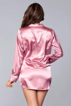 Be Wicked Kimberly Satin Sleepshirt Dusty Rose -Be Wicked BW1788DP back2 web 666480