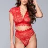 Be Wicked Kayla Lingerie Set Red 1 Be Wicked Kayla Lingerie Set Red -Be Wicked BW1789RD front web 843654