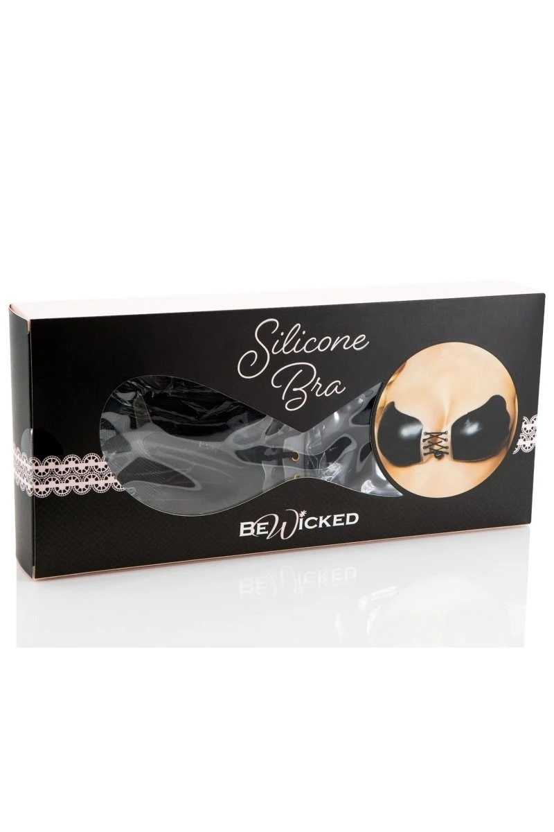 Be Wicked Black Silicone Tie Up Bra 4 Be Wicked Black Silicone Tie Up Bra - Image 2