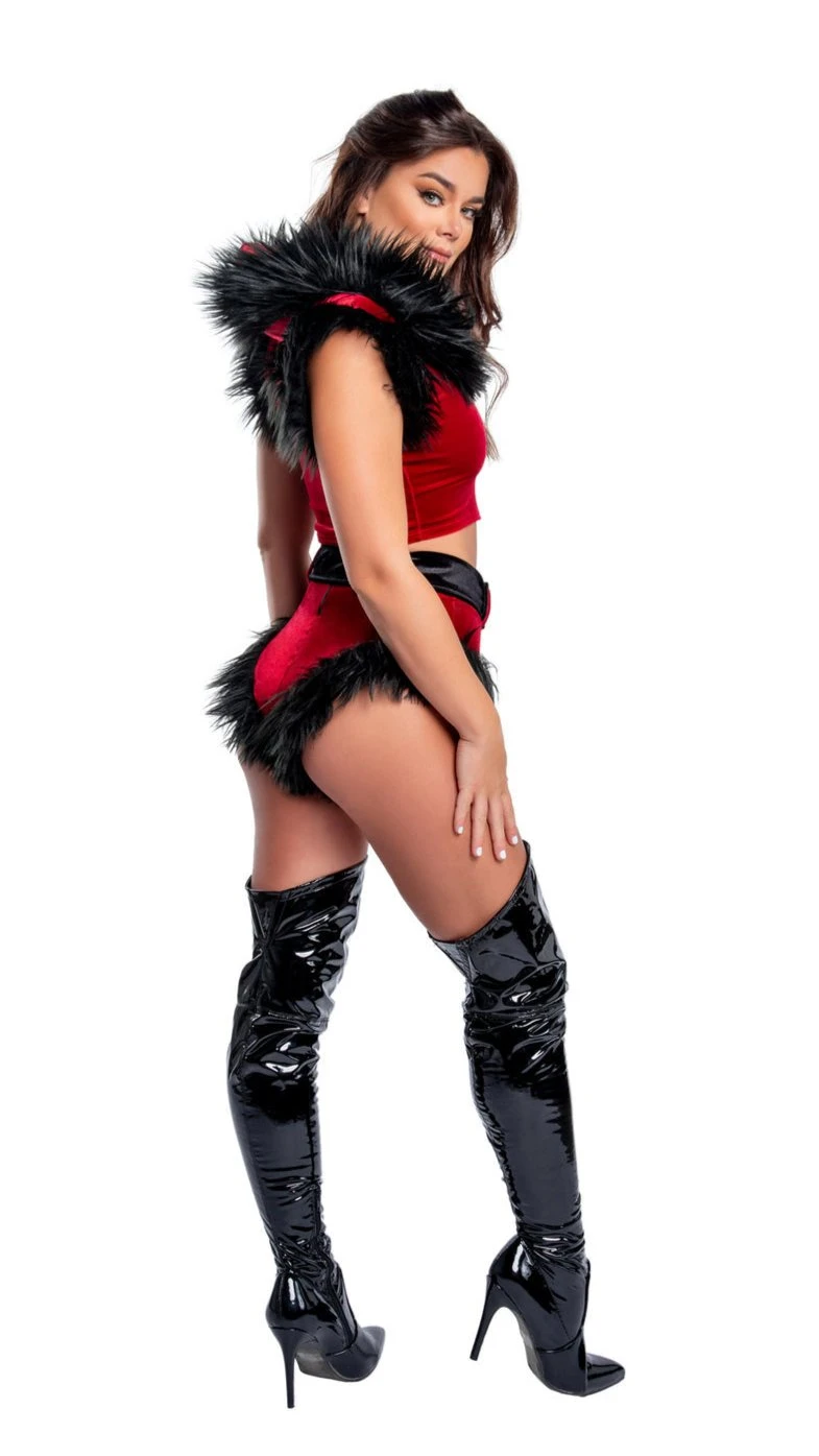 Holiday Fur Trimmed High-Waist Belted Short 8 Holiday Fur Trimmed High-Waist Belted Short - Image 6