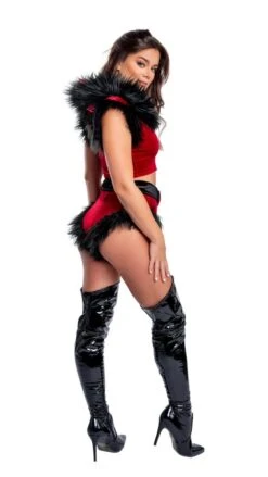 Holiday Fur Trimmed Hooded Top 13 Holiday Fur Trimmed Hooded Top -Be Wicked CH300 CH301 RBL BACK