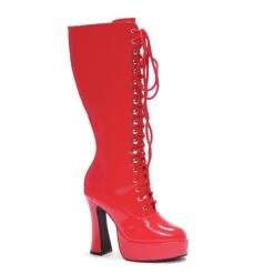 5 Heel Knee Boots With Zipper 14 5 Heel Knee Boots With Zipper -Be Wicked Easy red