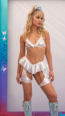 Ruffle Wrap Top 12 Ruffle Wrap Top -Be Wicked FE200 WHT FE201 WHT