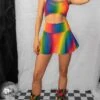 Rainbow Mesh Spaghetti Tank Top 2 Rainbow Mesh Spaghetti Tank Top -Be Wicked FE212 RNB FE214 RNB 1
