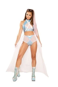 White Iridescent Harness Skirt 9 White Iridescent Harness Skirt -Be Wicked FF104 FF105 PBL FF146 WIR