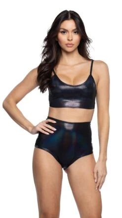 Black Metallic Tank Top