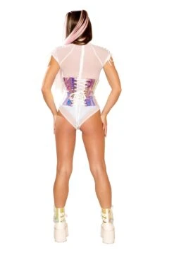 Holographic Vinyl Waist Cincher 14 Holographic Vinyl Waist Cincher -Be Wicked FF279 ICE BK
