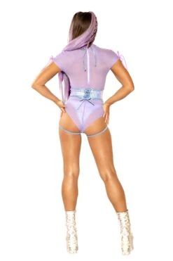 Mesh Lace-Up Shoulder Bodysuit 20 Mesh Lace-Up Shoulder Bodysuit -Be Wicked FF311 LAV FF278 LAV BACK