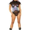 Mesh Lace-Up Shoulder Bodysuit 1 Mesh Lace-Up Shoulder Bodysuit -Be Wicked FF311 WTO FF278 BLK FRONT