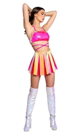 Vinyl Pleated Skirt 15 Vinyl Pleated Skirt -Be Wicked FR119 FR120 PLE FRONT