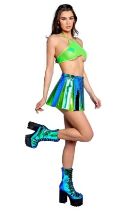 Vinyl Pleated Skirt 19 Vinyl Pleated Skirt -Be Wicked FR120 POS FR122 LME FRONT