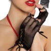 Mini Fishnet Lace-up Gloves 2 Mini Fishnet Lace-up Gloves -Be Wicked GLF Black