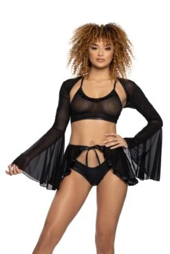 Mesh Ruffle Wrap Skirt -Be Wicked JR118 JR119 JR120 JR121 BLK FT b2589aa7 9dd4 4f30 b0f6 cdd4eae7d2c7