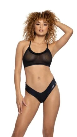 Mesh Ruffle Tank 8 Mesh Ruffle Tank -Be Wicked JR118 JR120 BLK FT