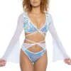 Sequin Velvet & Mesh Wrap Top 2 Sequin Velvet & Mesh Wrap Top -Be Wicked JR133 JR134 BBL FT