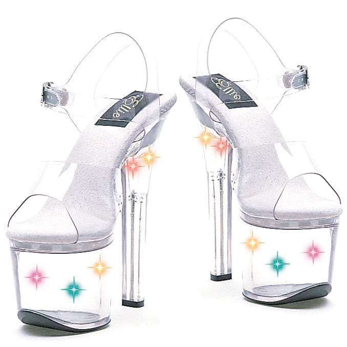 7 Heel Sandal W Multicolor Lights. 3 7 Heel Sandal W Multicolor Lights.