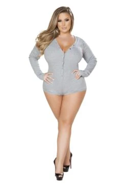 Cozy And Comfy Sweater Romper 34 Cozy And Comfy Sweater Romper -Be Wicked LI211Q Grey