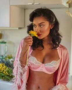 Lace & Satin Underwire Bra Set 29 Lace & Satin Underwire Bra Set -Be Wicked LI394 LI399 Pink ED2