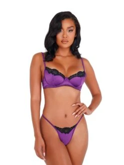 Lace & Satin Underwire Bra Set 23 Lace & Satin Underwire Bra Set -Be Wicked LI394 PP