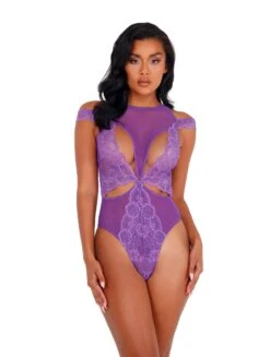 Lace & Mesh Cutout Teddy -Be Wicked LI420 Lav 977e013a 1373 469d 884e b12e90a72cee