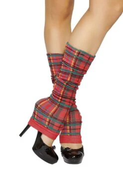 Red Plaid Leg Warmers