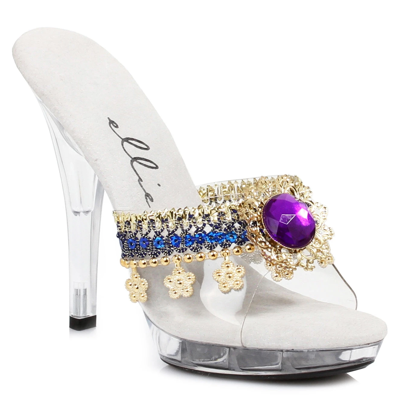 5 Heel Mule With Jewel Charm Details 4 5 Heel Mule With Jewel Charm Details - Image 2
