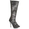 5 Heel Mid Calf Rhinestone Straps 1 5 Heel Mid Calf Rhinestone Straps -Be Wicked M Stella blk