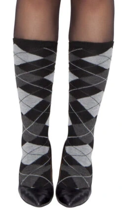 Grey Argyle Leg Warmer