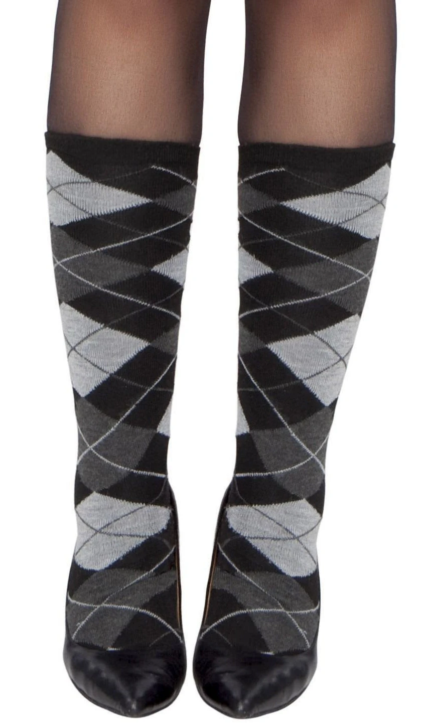 Grey Argyle Leg Warmer 3 Grey Argyle Leg Warmer